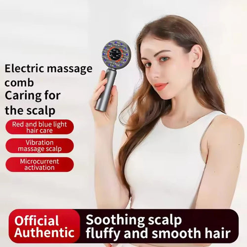 Electric Massage Comb with Vibration Red Light Therapy Scalp Brush Hair Growth Anti-Hair Loss Liquid Oil Applicator Hair Care
